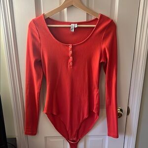 & Other Stories Red Long Sleeve Bodysuit